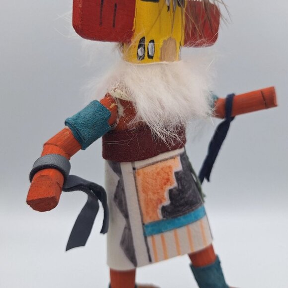 Kachina Handmade Doll Signed 7 Inch Hilil AM Native American Indian Art Wood - Picture 9 of 10